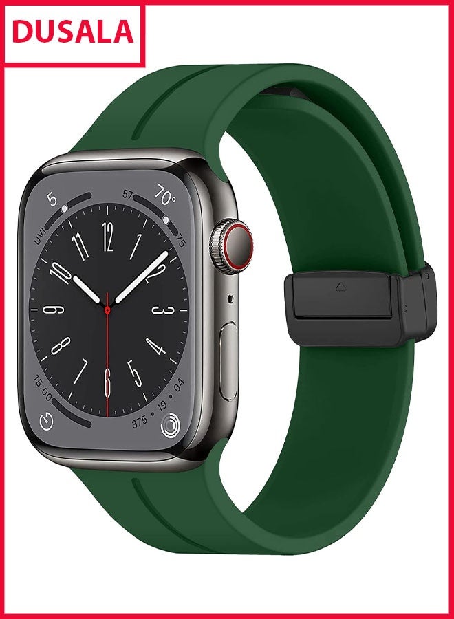 DUSALA Magnetic Silicone Watch Band 38mm/40mm/41m Quick Release Strap for Men & Women Soft Skin Friendly Sport Replacement Band for Smartwatch & Analog Watches Durable, Waterproof, Magnetic Folding Clasp for All-Day Comfort - Image 1