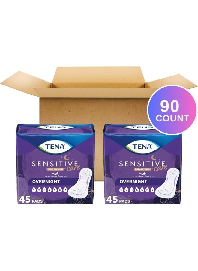 Tena TENA Incontinence Pads, Bladder Control & Postpartum for Women, Overnight Absorbency, Extra Coverage, Sensitive Care - 90 Count  - Image 2
