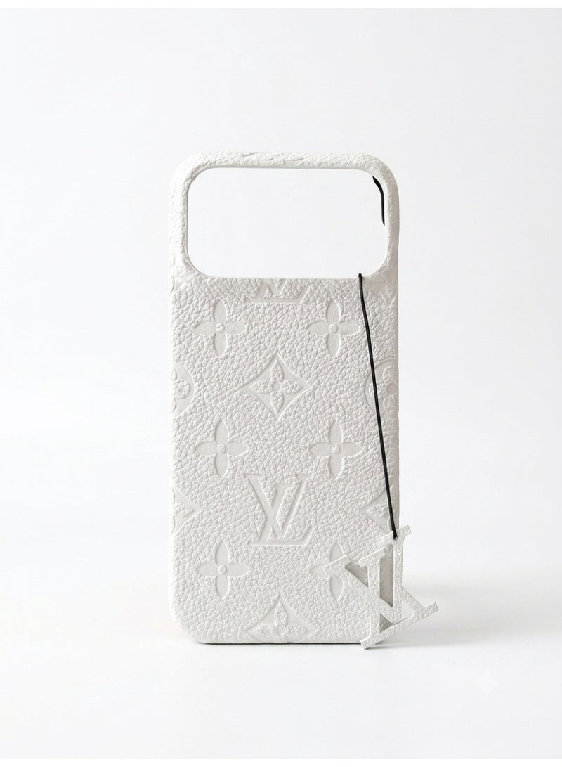 Luxury Embossed Case for iPhone 17 Pro Max – White - Image 1