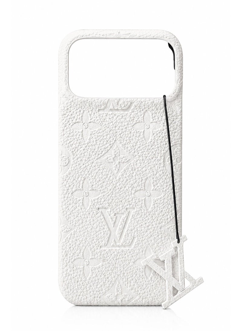 Luxury Embossed Case for iPhone 17 Pro Max – White - Image 1