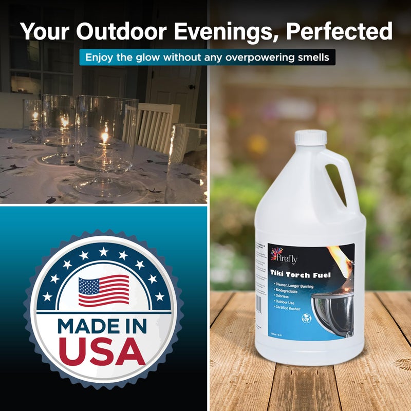 Firefly Fuel Tiki Torch Fuel â€“ Clean-Burning Outdoor Lamp Oil for Tiki Torches and Lanterns. Low Smoke, Pure, Odorless Formula, Long-Lasting â€“ Outdoor Patio & Garden Use - 1 Gallon - Image 5
