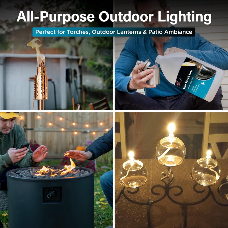 Firefly Fuel Tiki Torch Fuel â€“ Clean-Burning Outdoor Lamp Oil for Tiki Torches and Lanterns. Low Smoke, Pure, Odorless Formula, Long-Lasting â€“ Outdoor Patio & Garden Use - 1 Gallon - Image 3