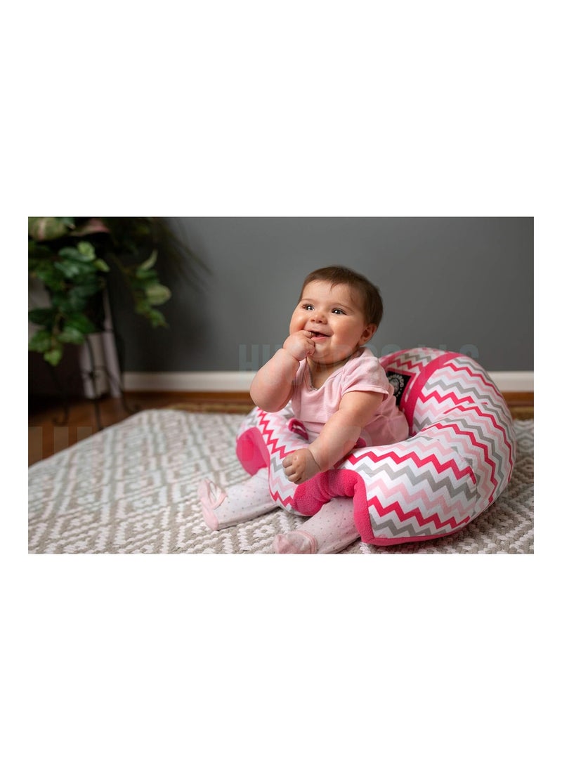 Hugaboo - The Original Infant Sitting Chair Pink Chevron - Image 1
