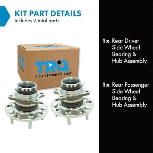 TRQ Rear Wheel Hub Bearings Assembly Set Compatible with 2011-2017 Hyundai Azera 2010-2014 Sonata 2010-2015 Tucson 2014-2016 Kia Cadenza 2011-2015 Optima 2008-2010 Rondo 2011-2016 Sportage - Image 2