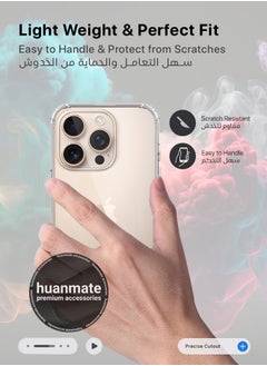 هووانميت 3 في 1 مجموعة حماية لهاتف أبل آيفون 16 برو - جراب شفاف للغاية مقاوم للصدمات، واقي شاشة من الحافة إلى الحافة وواقي عدسة الكاميرا، حماية كاملة للجسم بزاوية 360 درجة لهاتف أبل آيفون 16 برو  - Image 4