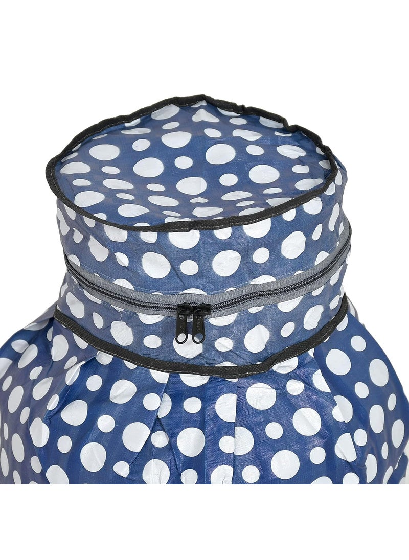 Kuber Industries Kuber Industries Dot Printed StainDustWater Proof PVC Lpg Gas Cylinder Cover Blue WhiteHS43KUBMART25622  - Image 3