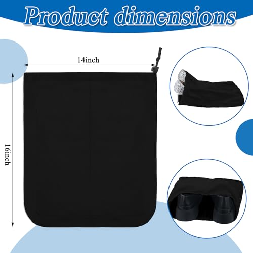 Bulyoou 4 Pcs Travel Shoe Bags Spandex Shoes Pouch with Interior Divider and Drawstring for Women Men Luggage Packing Black - Image 3