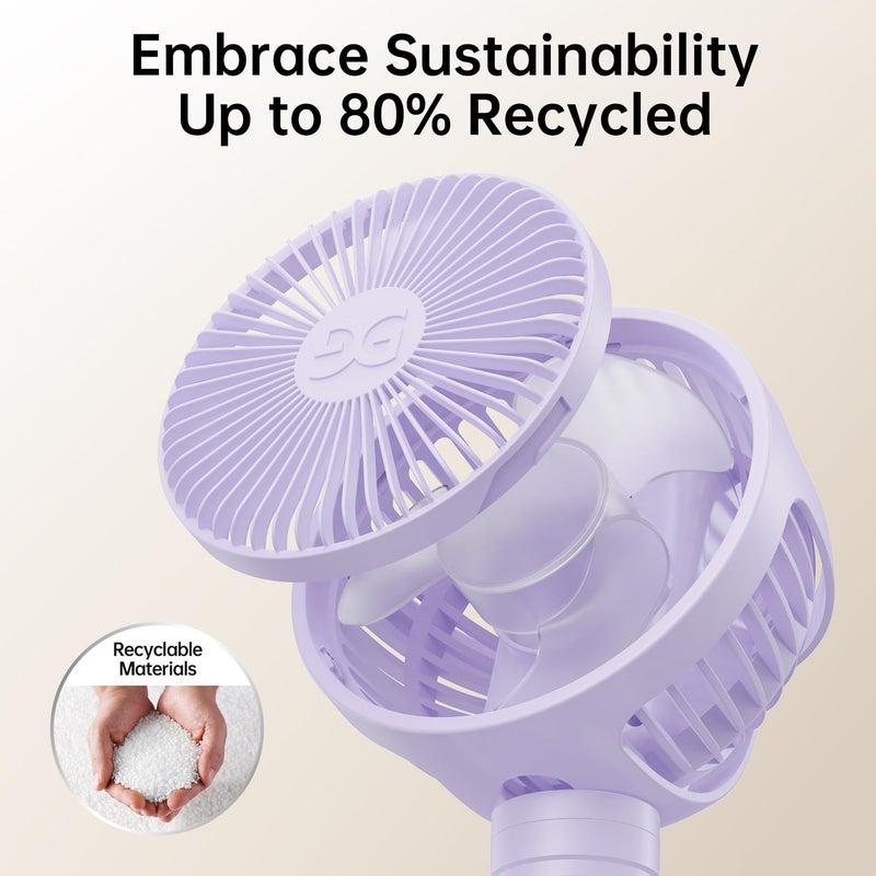 GUSGU Stroller Fan Clip on for Baby, Flexible Tripod & Rechargeable Battery, Small Personal Fan, Mini Portable Fan for Travel, Handheld, Car (Purple) - Image 5
