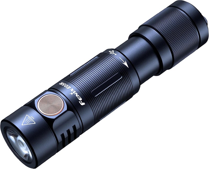 Fenix E05R Rechargeable Keychain Torch - 400 Lumens, Black - Image 1