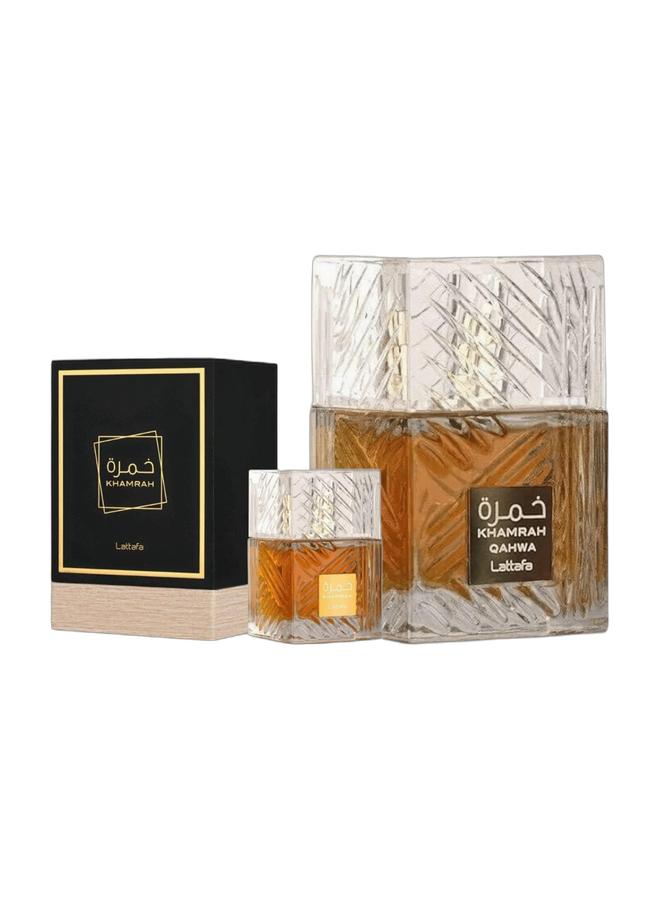 Lattafa KHAMRAH QAHWA EDP 100ML & Khamrah Unisex Eau De Parfum by Lattafa 100ml combo - Image 1