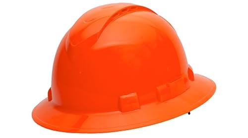 Ridgeline Pyramex Ridgeline Full Brim Hard Hat 4 Point Ratchet Hi Vis Orange Vented - Image 1