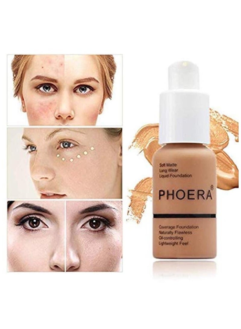Phoera 2 Pack Flawless Soft Liquid Matte Foundation Durable Waterproof Oil Control Concealer 102 Nude - Image 4