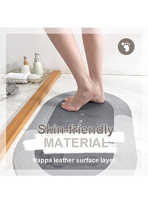 Agirlvct - AGIRLVCT Shower Room Bath Mat | Non- Slip Base Memory Natural Rubber Bathroom Quick Water Door Shower Mat - Image 1