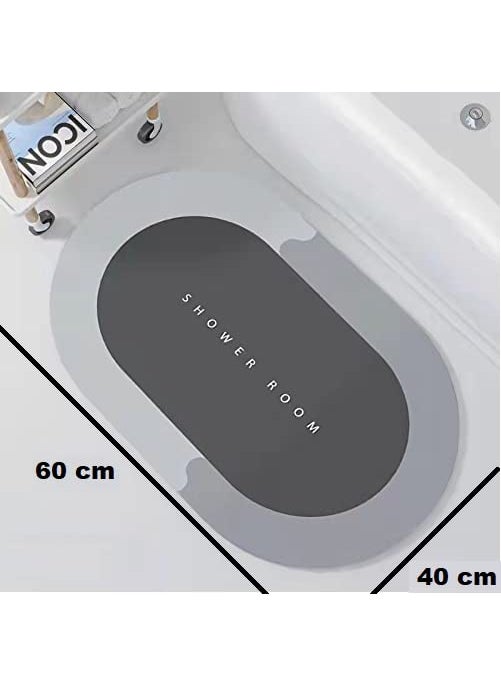 Agirlvct - AGIRLVCT Shower Room Bath Mat | Non- Slip Base Memory Natural Rubber Bathroom Quick Water Door Shower Mat - Image 1