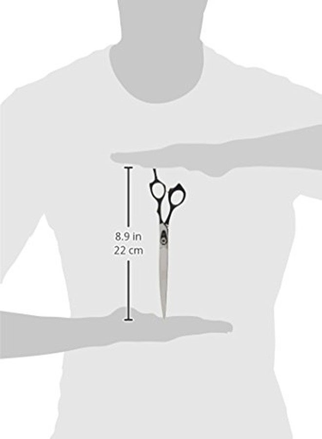 شيرز دايركت مقص قص ياباني من ShearsDirect، مصنوع من الفولاذ المقاوم للصدأ 440C، بتصميم مقبض منحني جانبي، مزود بمقبض مطاطي أسود ومقبض شد قابل للتعديل، بطول 8 بوصات. - Image 4