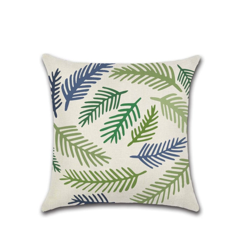 Zikra Outdoor Decorative Cushion Covers 45x45 cm Waterproof Pillow Covers Tropical Leaf Outdoor Cushions Patio Garden Geometric Pillowcases for Bench Sofa Home Decor Set of 4 - Image 3