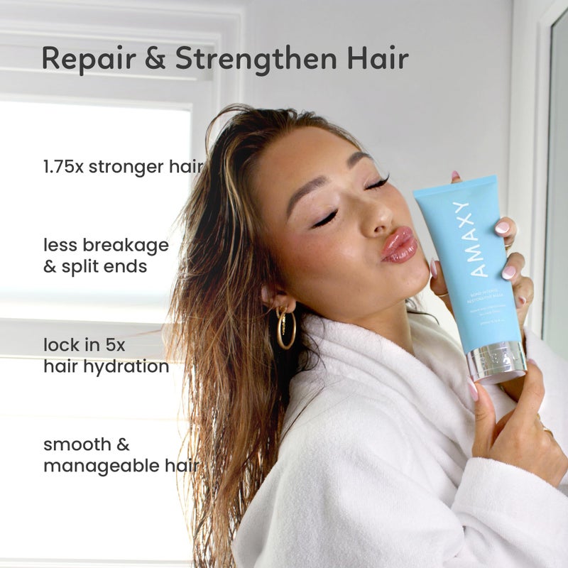 AMAXY Bond Intense Restorative Hair Mask – Deep Conditioning Treatment for Dry, Damaged Hair – Keratin-Enriched Formula for Frizz Control & Split End Repair – Sulfate-Free – 6.76 floz - Image 2