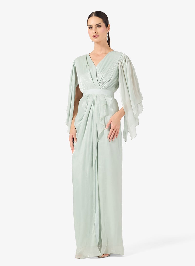 Khizana Shimmer Dress With Slit Sleeves - Image 4