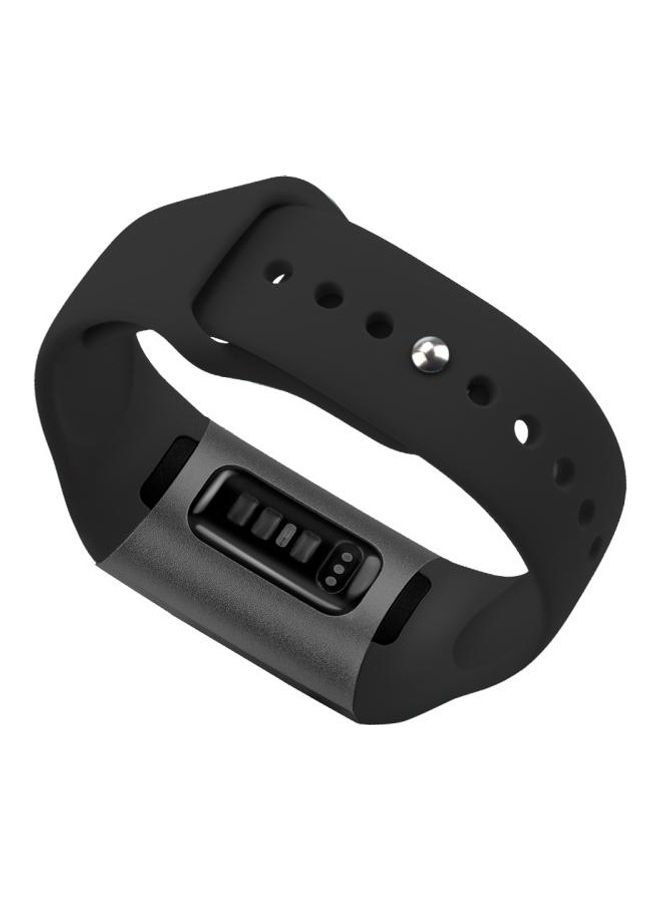 NIBEMINENT Solid Color Silicone Strap A For Fitbit Charge 3 18mm Black - Image 3
