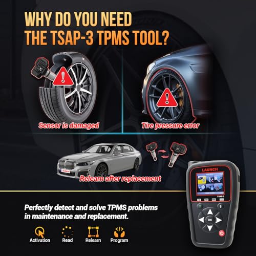 Launch LAUNCH TSAP-3 TPMS Programming Tool, Activate/Read/Relearn All TPMS Sensors, Program Over 20 Aftermarket Sensors, Service for Motorcycles & Dually Vehicles,3 Years Free Update via WiFi - Image 2