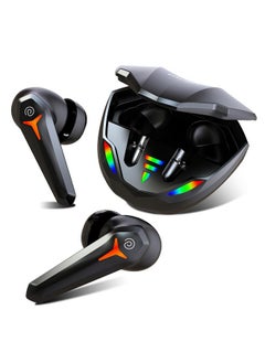pTron Bassbuds Razer TWS Earbuds, 40ms Gaming Low Latency, TruTalk AI-ENC Calls, Deep Bass, 45H Playtime, HD Mic, In-Ear Bluetooth 5.3 Headphones, Type-C Fast Charge & IPX5 Water Resistant (Jet Black)
