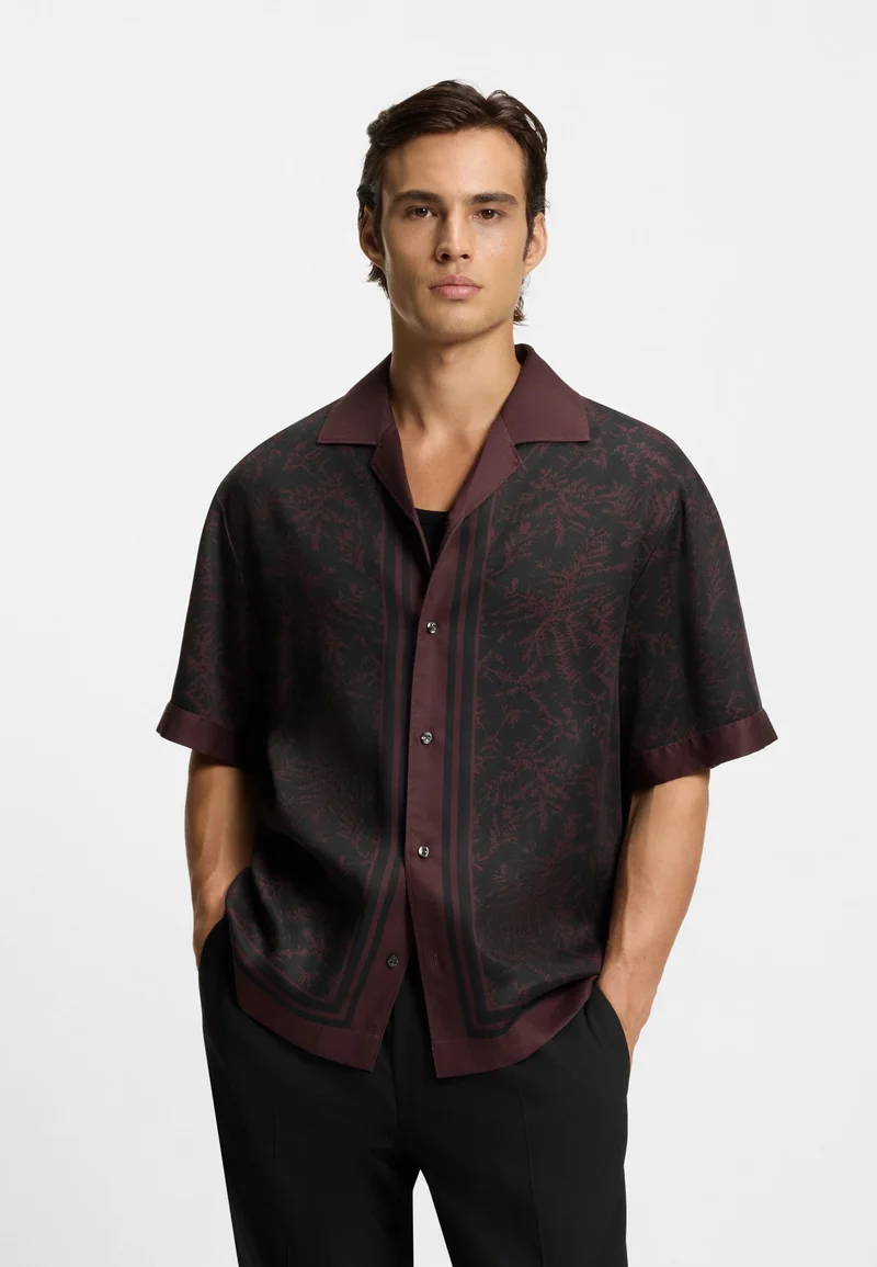 HUGO Oversized-fit shirt with digital print