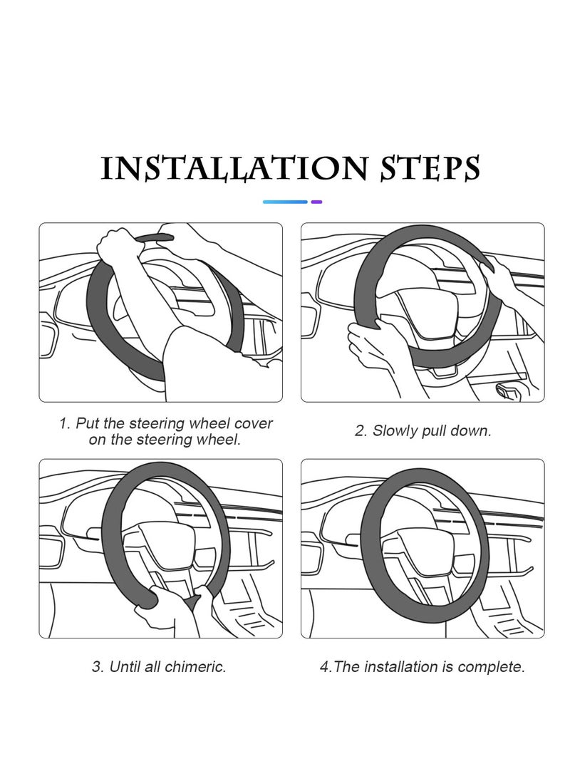 3XR - Car Steering Cover Good Grip Steering Wheel Cover Decoration For Universal Cars 3XR-J2146 - Image 1