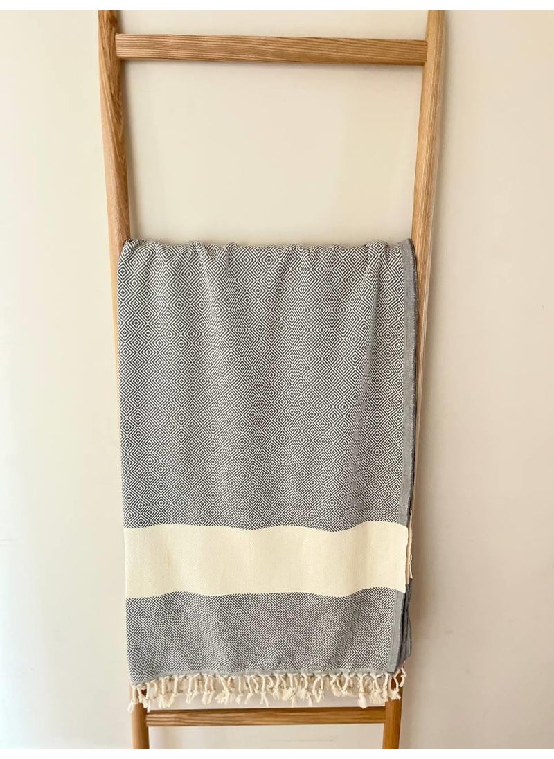 Cotton Peshtemal Towel 90x150 Cm Ecru/Grey - pzsku/Z870BB0E6AC1A809081FBZ/45/_/1725722976/949f8695-b141-4818-acd5-bee059956e70