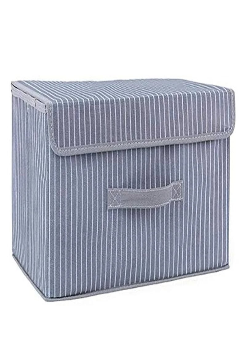 eBasket (2 pieces) Oxford storage box with a lid for organizing clothes, towels and bedding, foldable, size 45*25*20 cm (gray*white)  - Image 1
