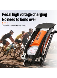 KSEIBI Air Foot Pump with Air Pressure Gauge, Portable Air Pump Inflator Pump Size 50x120mm, Sports Air Pump for Sports Balls, Bikes, Scooter, Car, Motorcycles and Toys Inflatable, Compact and Heavy Duty.  - Image 5