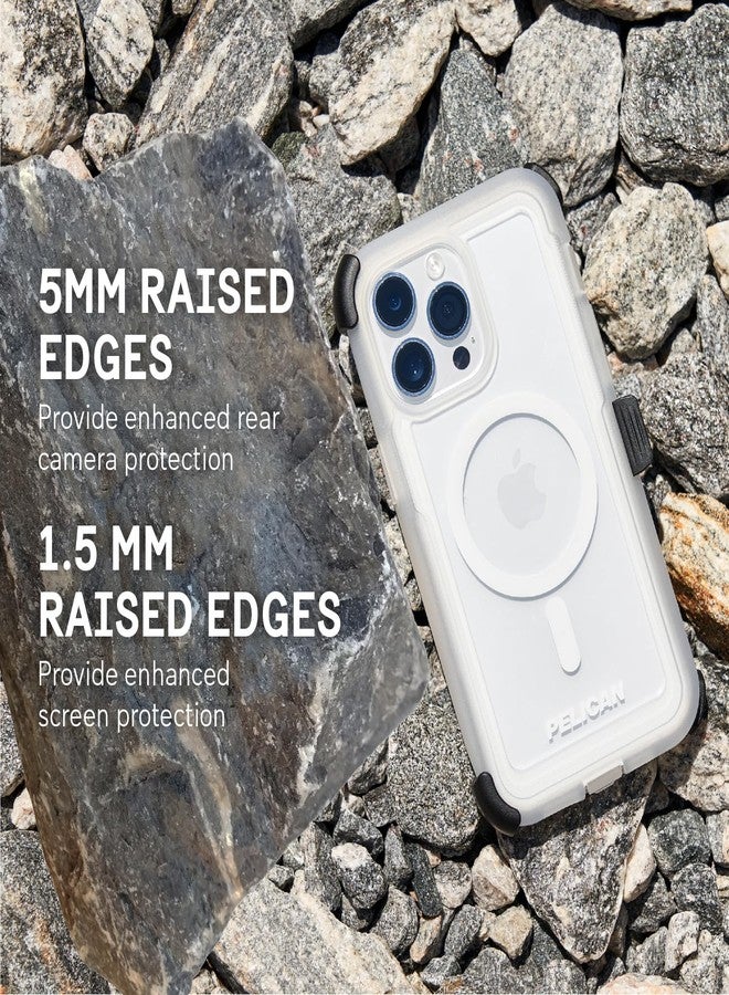 بيلكان جراب Pelican Voyager Series - لهاتف iPhone 15 Pro Max مقاس 6.7 بوصة [متوافق مع MagSafe] [مضاد للاصفرار] جراب هاتف مغناطيسي للشحن مع مشبك حزام وحافظة وحامل [حماية من السقوط من ارتفاع 18 قدمًا وفقًا للمعايير العسكرية] - شفاف - Image 5