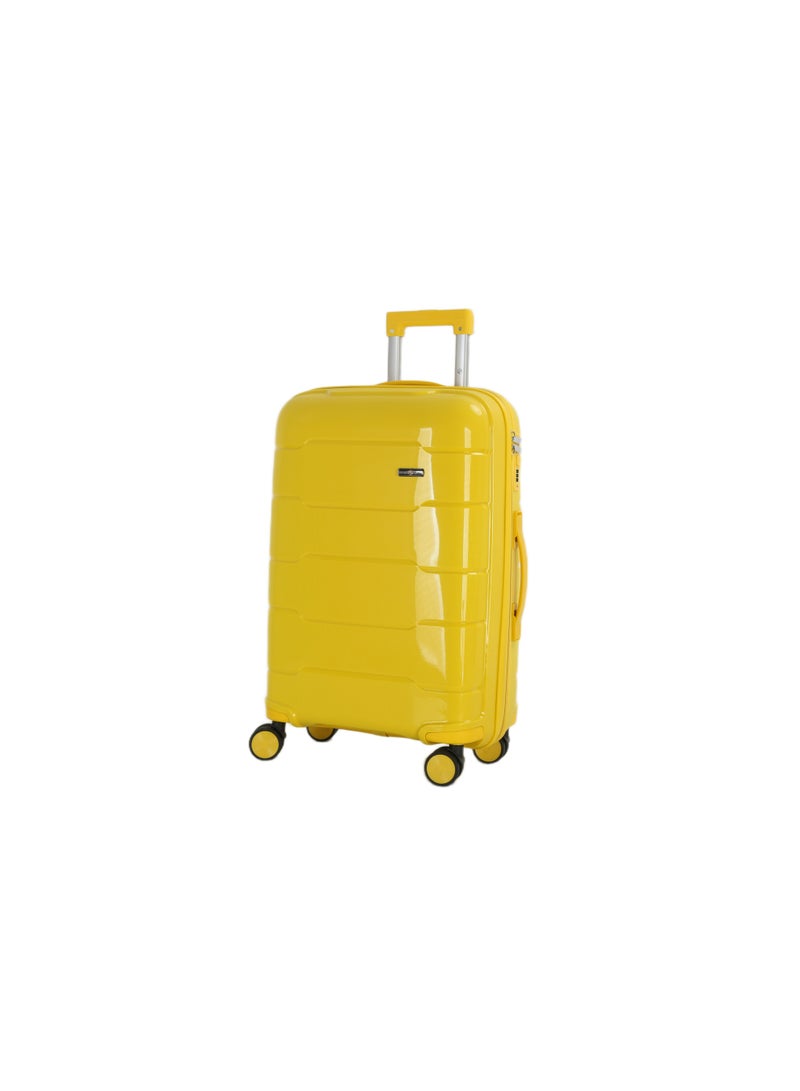 اتش تي مجموعة حقائب سفر إتش تي، من أربع قطع - حقائب متينة بهيكل صلب مع عجلات دوارة، ومقبض تلسكوبي، وسحابات مضادة للسرقة (13/20/24/28 بوصة، 13.5/49/80/116 لترًا، مجموعة سفر خفيفة الوزن، لون أصفر) - Image 4