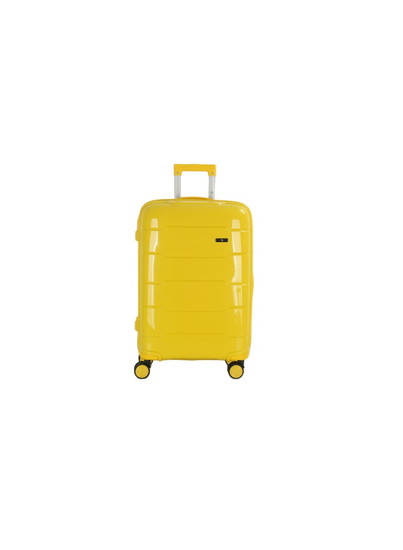 اتش تي مجموعة حقائب سفر إتش تي، من أربع قطع - حقائب متينة بهيكل صلب مع عجلات دوارة، ومقبض تلسكوبي، وسحابات مضادة للسرقة (13/20/24/28 بوصة، 13.5/49/80/116 لترًا، مجموعة سفر خفيفة الوزن، لون أصفر) - Image 3