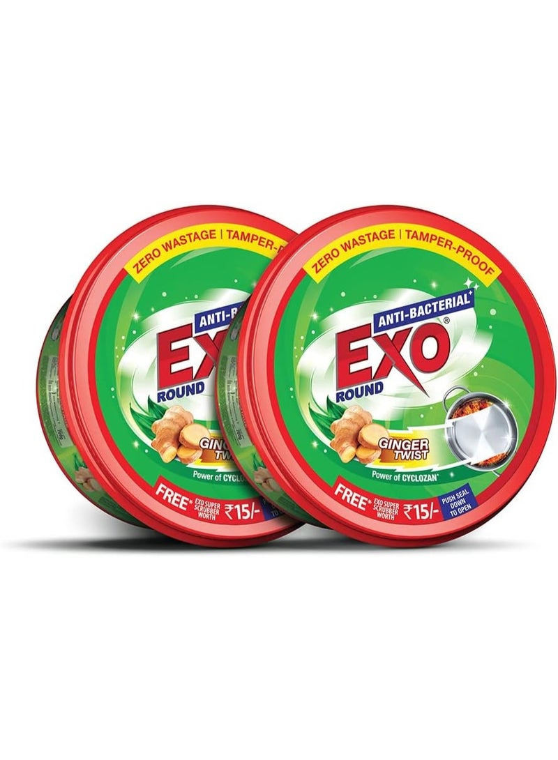 Exo Round Antibacterical Dishwash Bar Tub 250g X 2Pcs - Image 1