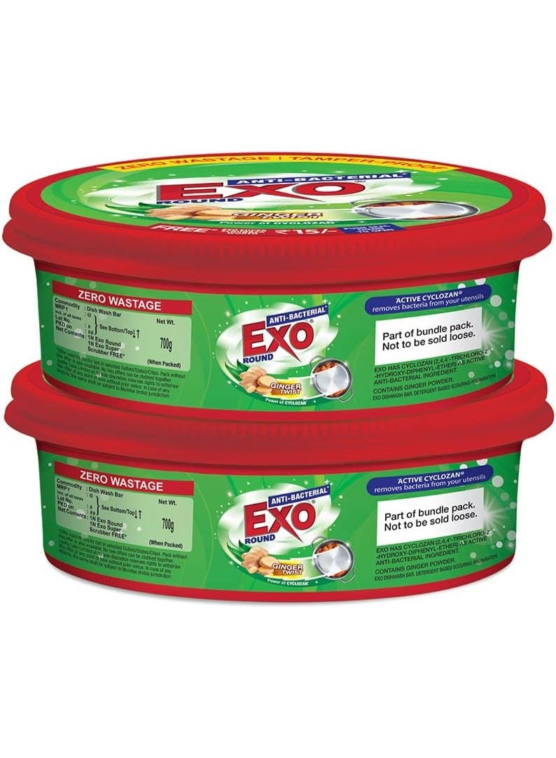 Exo Round Antibacterical Dishwash Bar Tub 250g X 2Pcs - Image 2