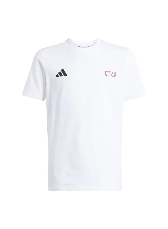 Adidas J Mrvl Sm Gfx T White Training T-Shirts For Junior 7-8Y