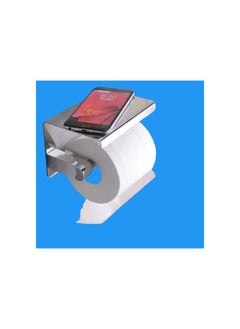 Generic High Quality Silver Stainless Steel Toilet Paper Holder Temperature Resistant Bathroom Kitchen Storage Tissue Holder Wall Mounted for Mobile Holder Small Vase etc  - Image 1