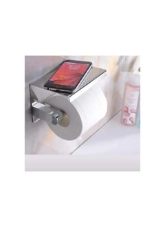 Generic High Quality Silver Stainless Steel Toilet Paper Holder Temperature Resistant Bathroom Kitchen Storage Tissue Holder Wall Mounted for Mobile Holder Small Vase etc  - Image 2