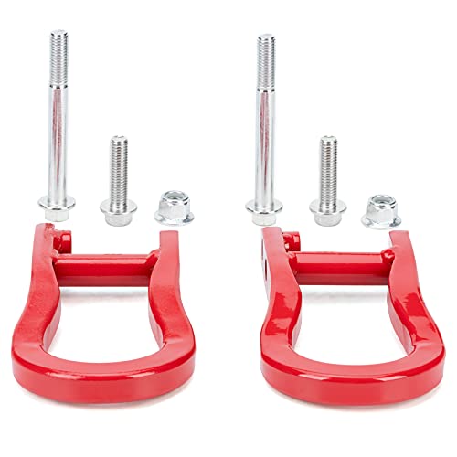 WEILEITE Front Bumper Tow Hook Shackles Chevy Silverado GMC Sierra 1500 2007-2018 Silverado 1500 LD 2019 Sierra 1500 Limited 2019 Replace 84192871(2Pcs,Red) - Image 1