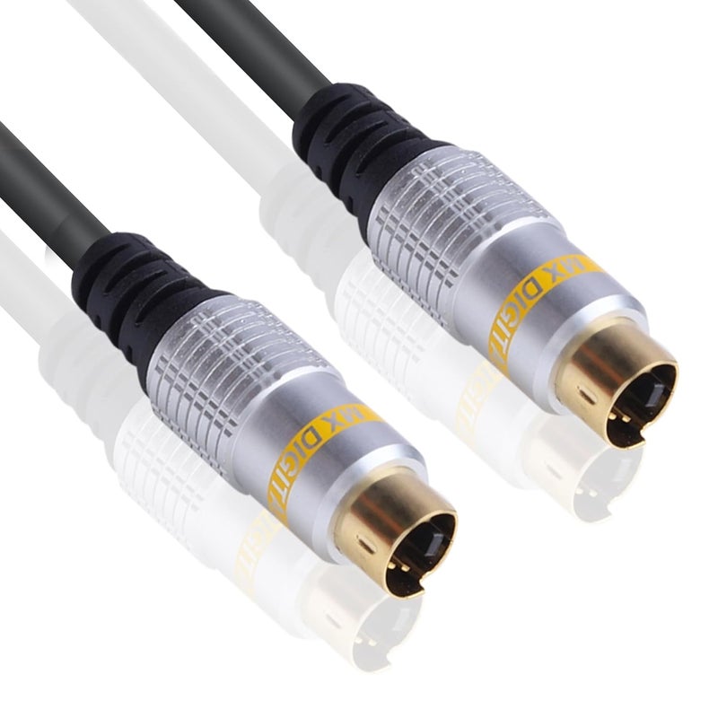 MX S Video Cable 4-PIN Mini Din S-Video Cord 15 Meter S-Video Cable Male to Male Gold Plated Mini DIN 4 Pin Connector for Home Theater DVD TVVCRs DVRs/PVRs (49.21 ft). - Image 2