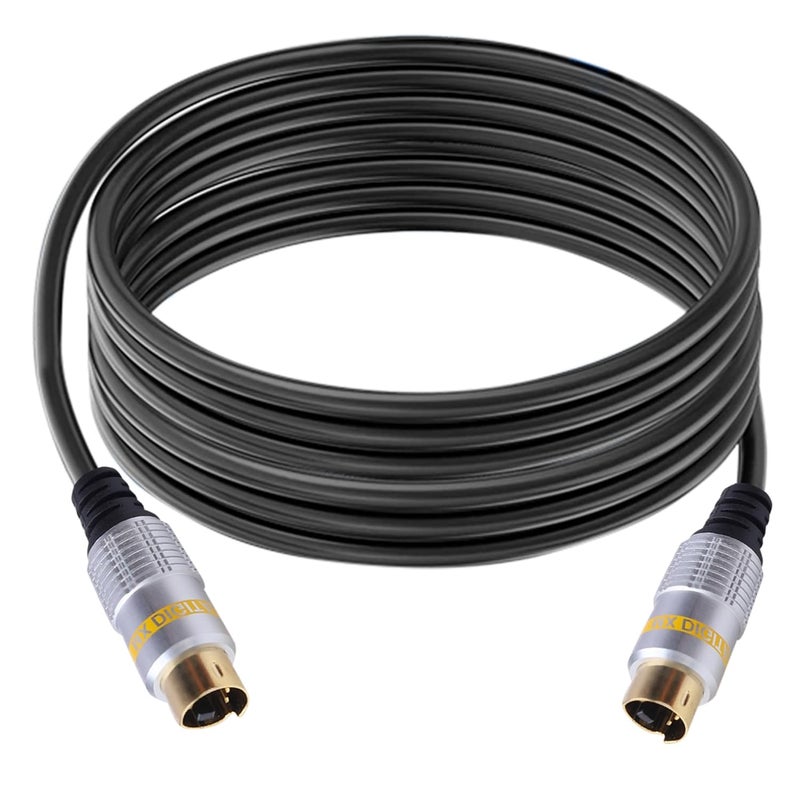 MX S Video Cable 4-PIN Mini Din S-Video Cord 15 Meter S-Video Cable Male to Male Gold Plated Mini DIN 4 Pin Connector for Home Theater DVD TVVCRs DVRs/PVRs (49.21 ft). - Image 1