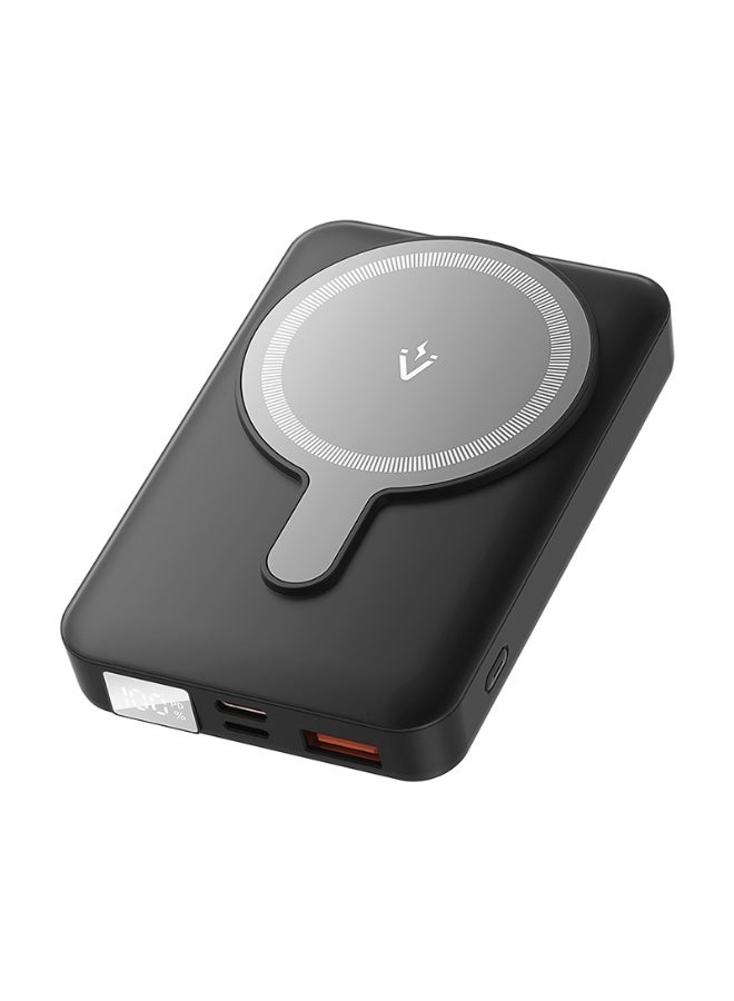 VENTION 10000mAh Magnetic Wireless Power Bank (USB-C + Lightning + USB-C + USB-A +Wireless) 22.5W Black LED Display Type Model # FHTB0 - Image 1