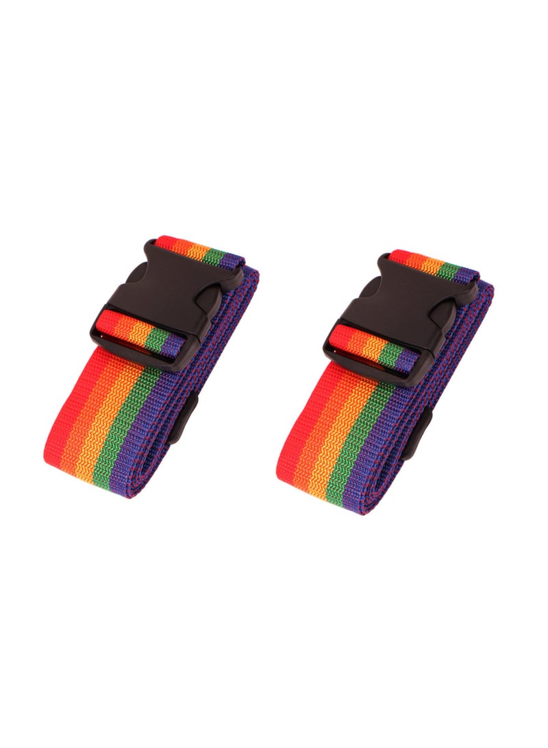 2 Pack Luggage Straps Adjustable Buckle Tie Down Colorful Pack Straps - Image 1