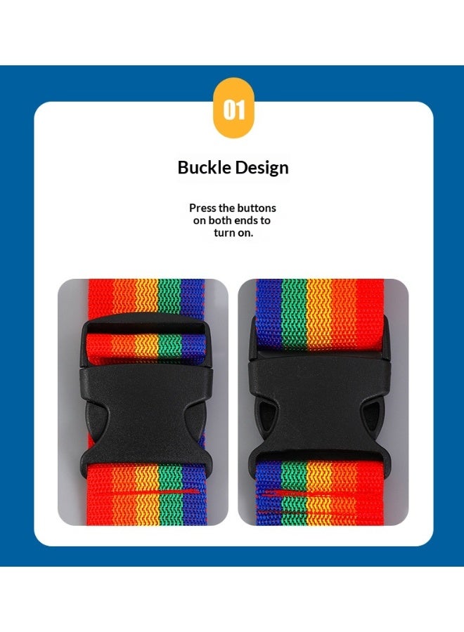 2 Pack Luggage Straps Adjustable Buckle Tie Down Colorful Pack Straps - Image 2