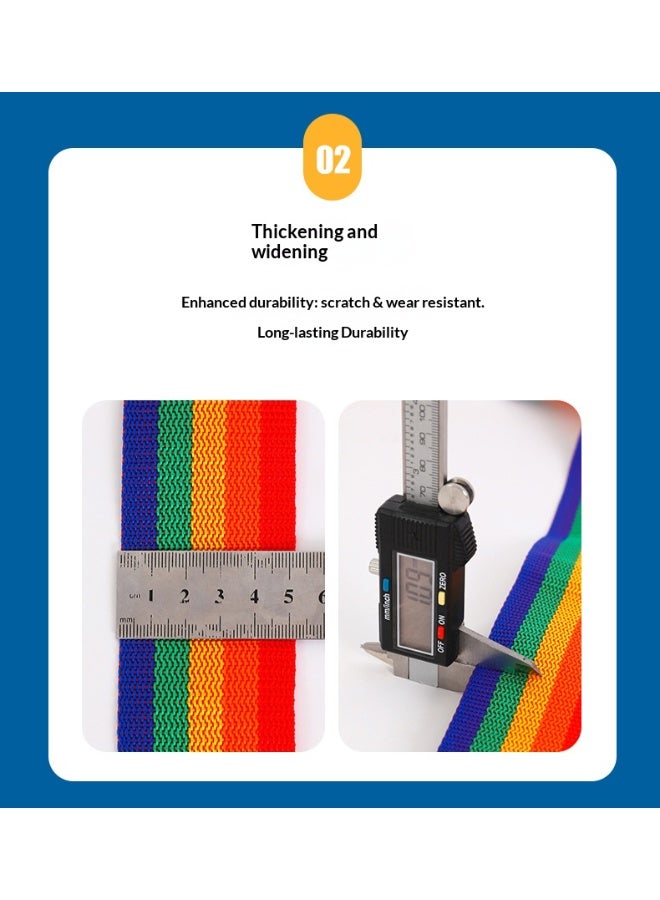 2 Pack Luggage Straps Adjustable Buckle Tie Down Colorful Pack Straps - Image 3