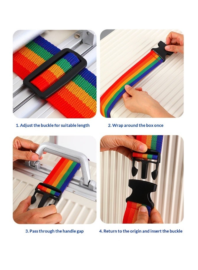 2 Pack Luggage Straps Adjustable Buckle Tie Down Colorful Pack Straps - Image 5
