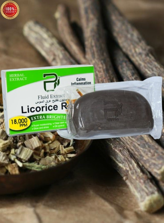 بيرون 10 قطع صابون جذر عرق السوس لتفتيح البشرة وتوهجها ولمعانها والتحكم في الزيت للبشرة الداكنة الصافية وترطيبها الفائق - Image 2