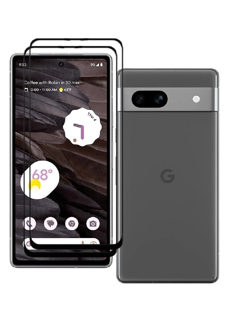 AINA حماية شاشة زجاجية مقسّاة 2 قطعة 5D مصممة لجوجل بيكسل 7a تغطية كاملة من الحافة إلى الحافة وخالية من الفقاعات - Image 1