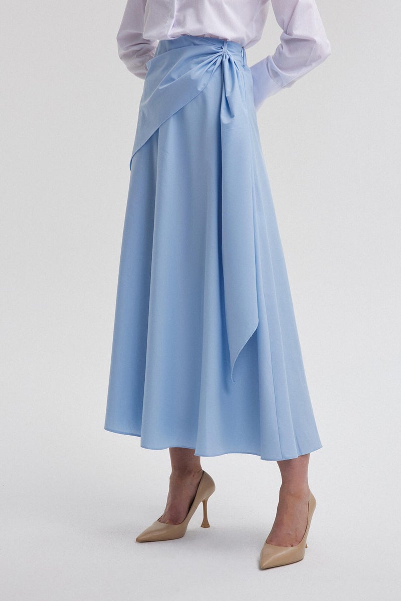 Touche Poplin Skirt with Touche Tie Detail  - Image 3