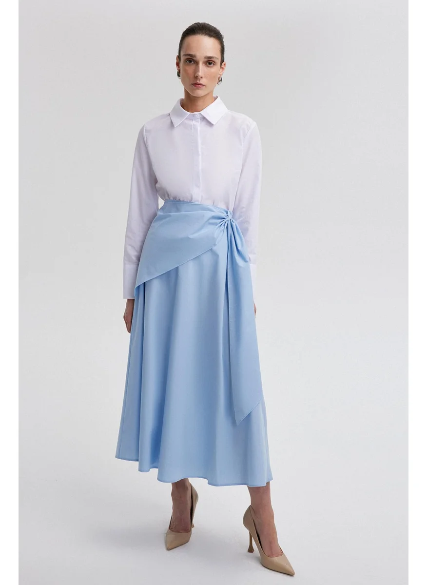 Touche Poplin Skirt with Touche Tie Detail